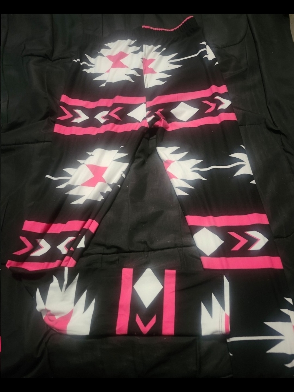 Black & Pink Aztec Leggings
